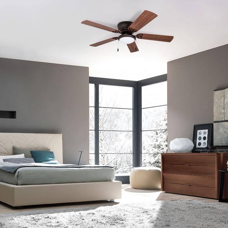 52" Prominence Home Benton Bronze Traditional Indoor LED Ceiling Fan with Light, Pull Chains