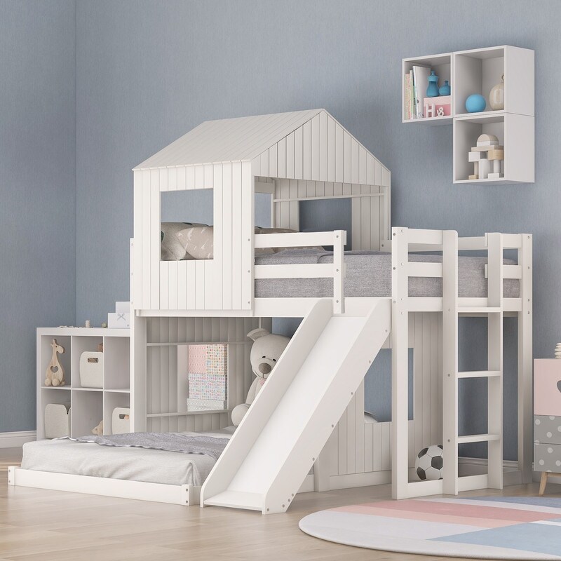 Twin over full floor bunk bed discount