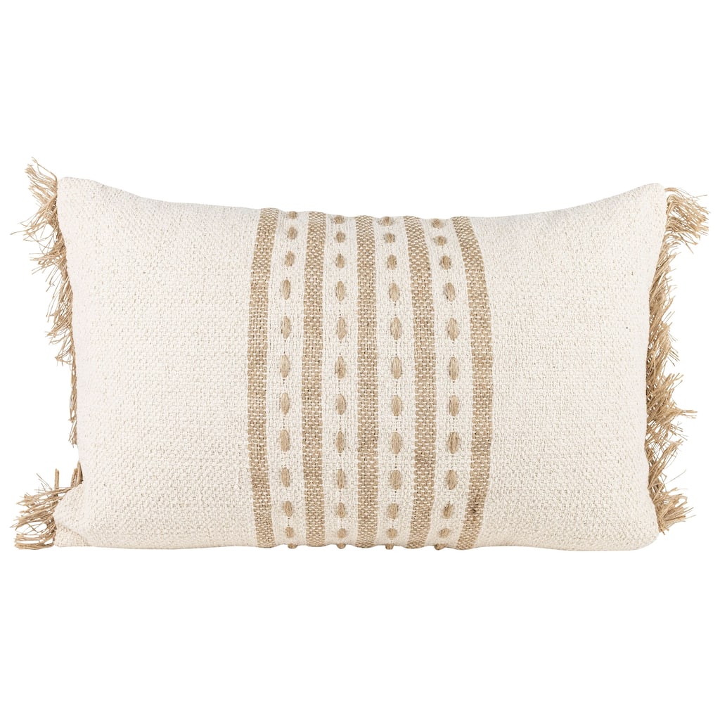 Foreside Home & Garden Tan Middle Striped Filled Pillow