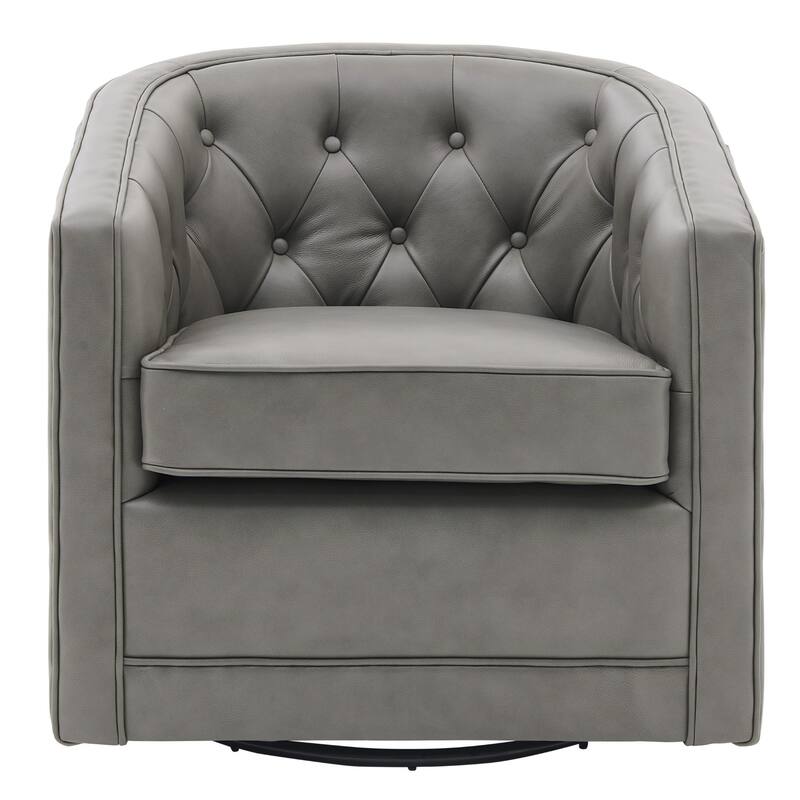 NPD Furniture Walsh Top Grain Leather Swivel Chair