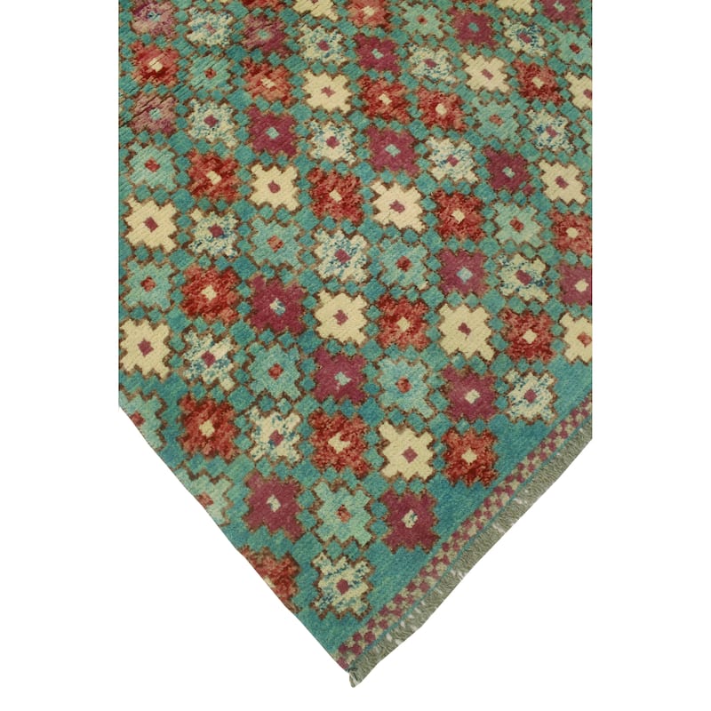 Balochi Aelfric Lt. Green/Purple Rug - 3'3" x 5'1"