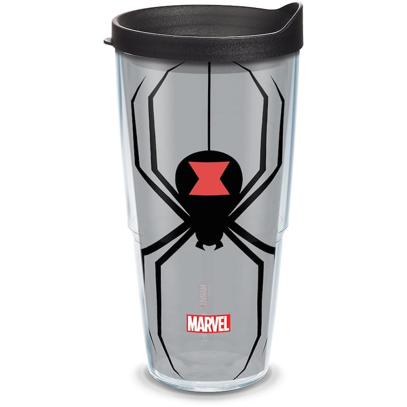 Tervis Marvel Black Widow Made in USA Double Walled Insulated Travel Tumbler, Clear - 24oz