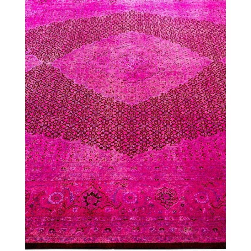 Fine Vibrance One-of-a-Kind Hand-Knotted Area Rug - Pink, 9' 0" x 12' 8" - 9' 0" x 12' 8"