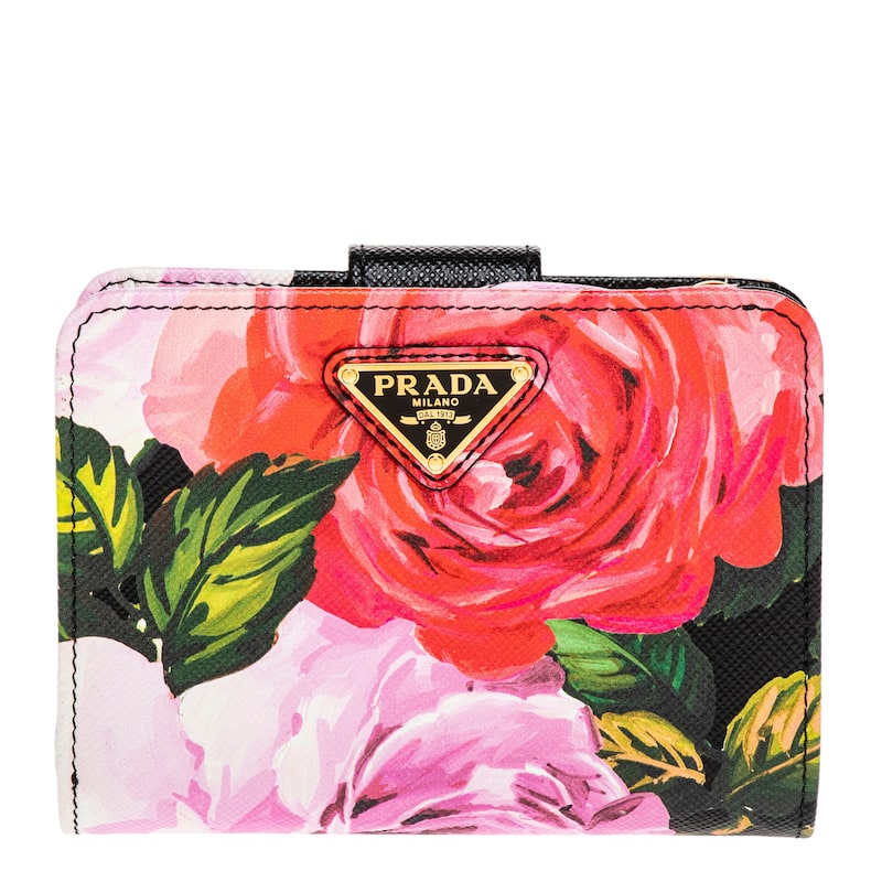 Prada Printed Saffiano Leather Wallet - Multi