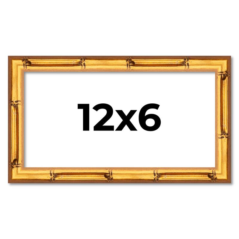 12x6 Frame Gold Bamboo Picture Frame - Complete Modern Photo Frame