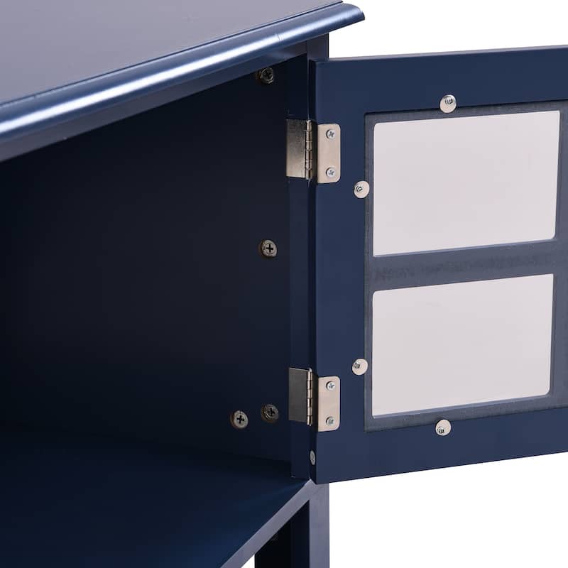 Blue 59" TV Stand with Multifunctional Storage for TVs Up to 60"