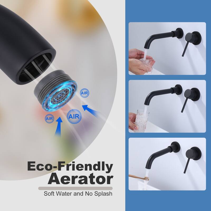 WOWOW Wall Mount Single Handle Bathroom Faucet