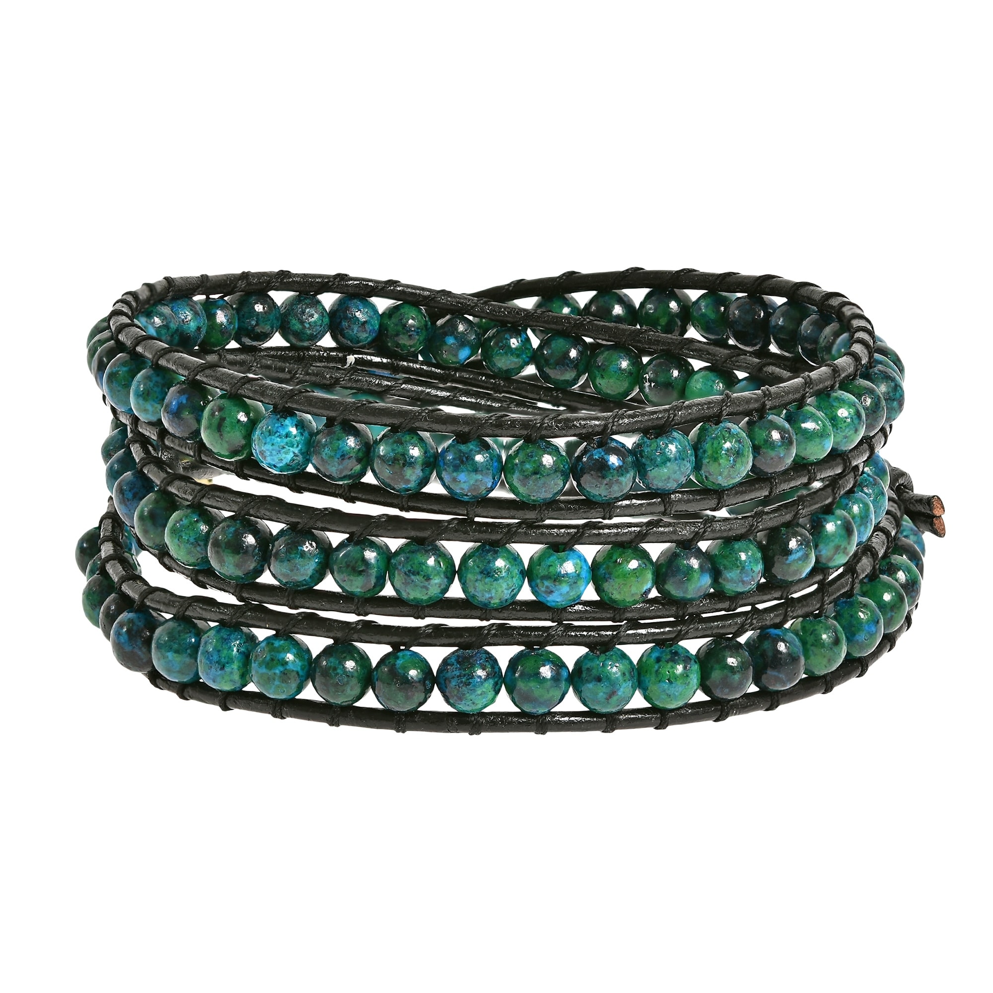 Handmade Natural 10 mm Vert Malachite Round Gemstone Beads Stretch Bracelet