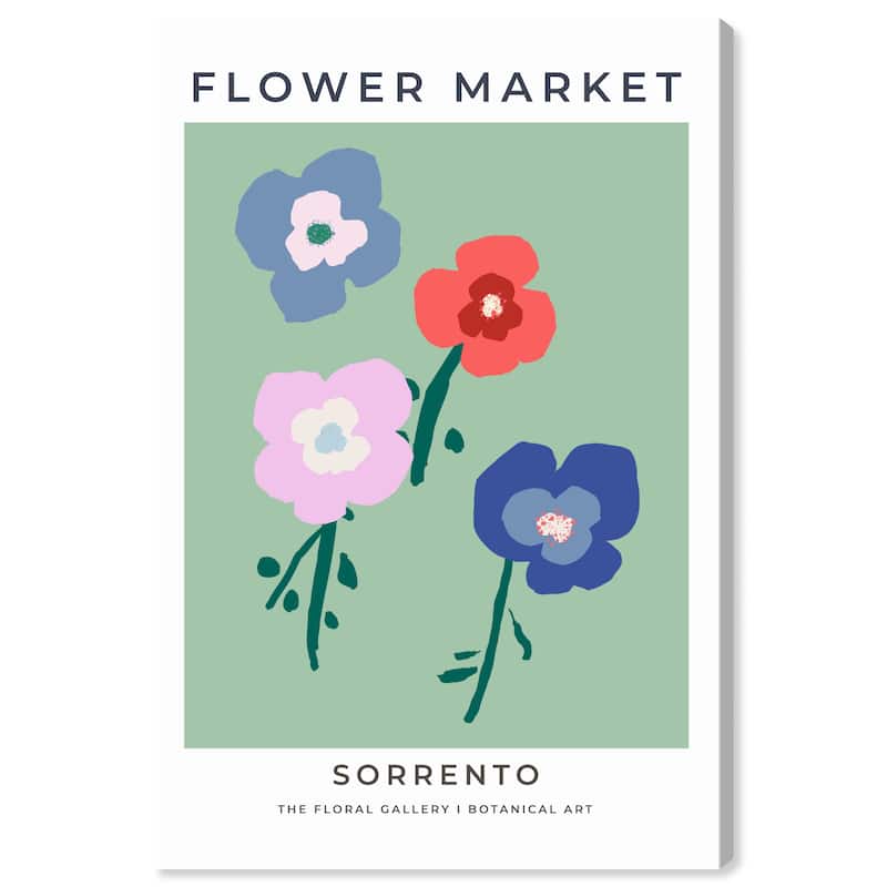 Wynwood Studio Canvas Floral and Botanical Flower Market Sorrento Green and Modern & Contemporary Wall Art Canvas Print