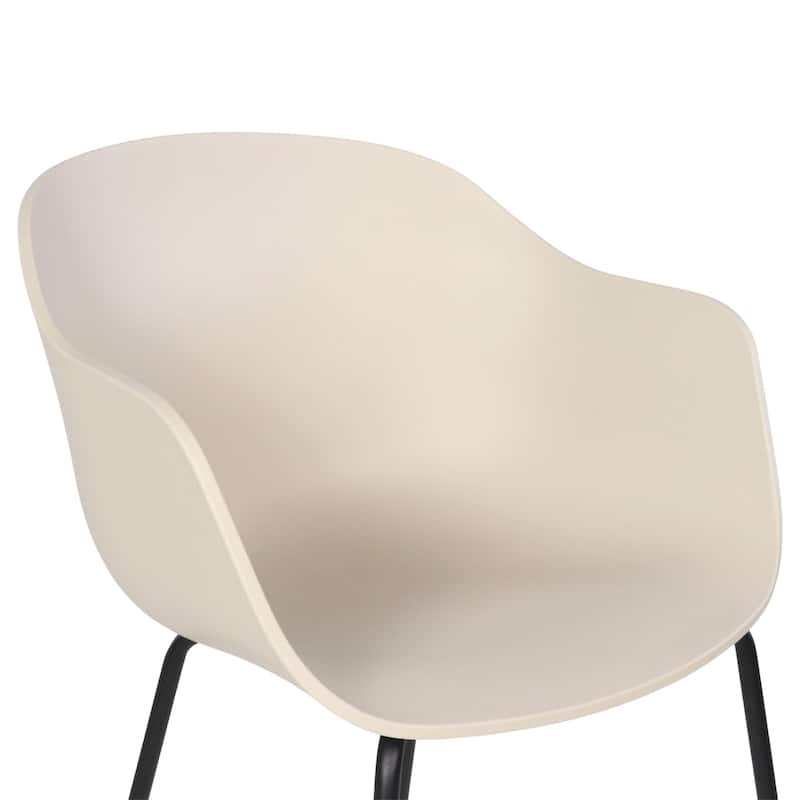 Furnish Theory Curve-K ML Indoor/Outdoor Dining Armchairs Arm Chairs w Polypropylene Shell & Powder-Coated Steel Legs (Set of 2)