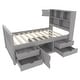 preview thumbnail 5 of 13, Twin Size Captain Platform Bed Frame w/Bookcase Headboard & 4 Drawers