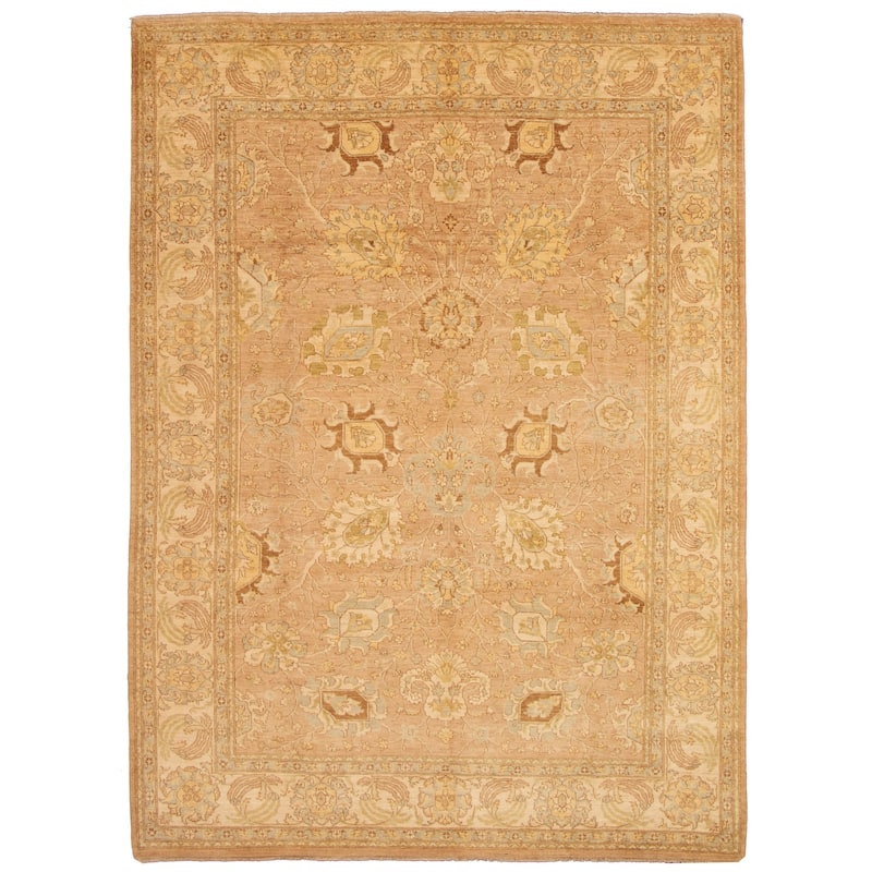 Hand-knotted Double Knot Tan Wool Rug - Bed Bath & Beyond - 31416536