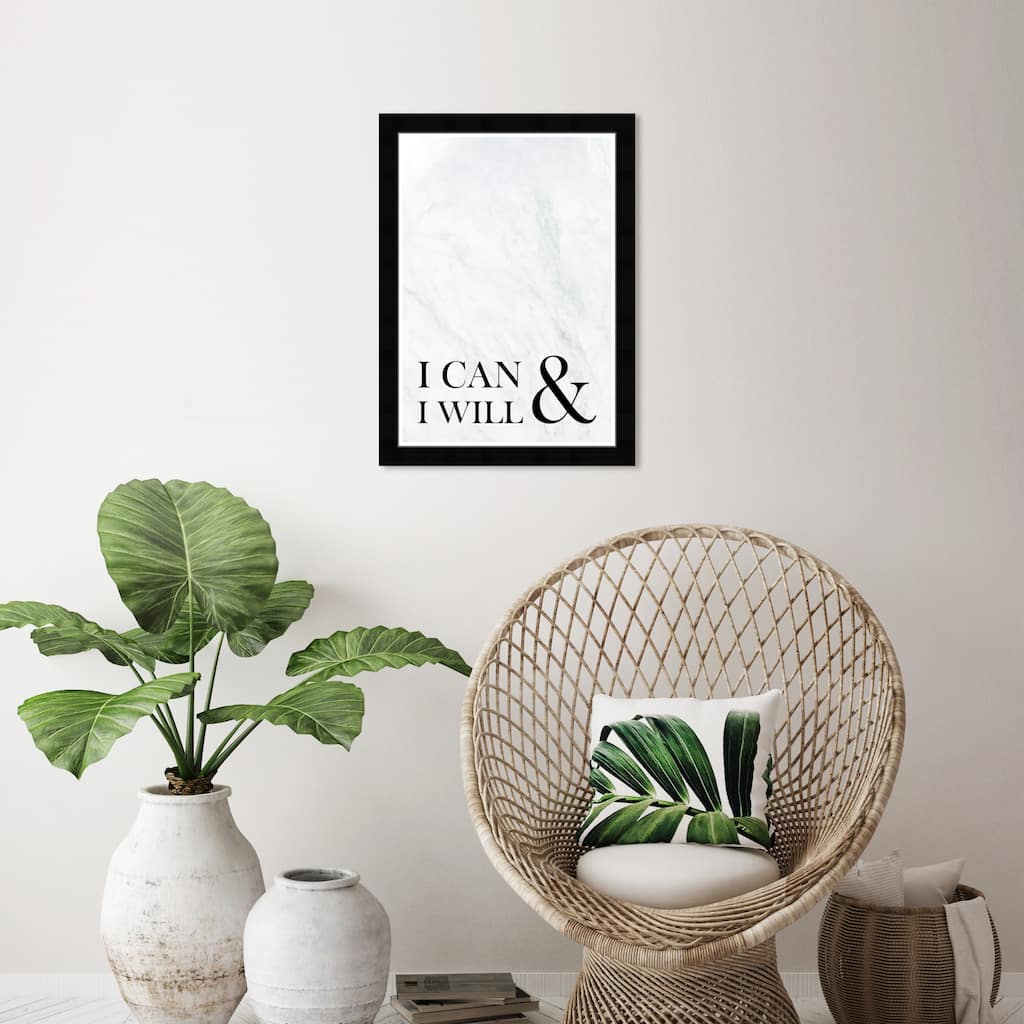 Wynwood Studio 'Can Will' Typography and Quotes White Wall Art Framed Print