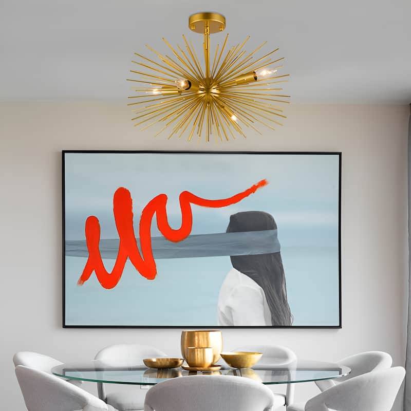 20 Inches Wide Astra Sputnik Semi Flush Mount Lamp