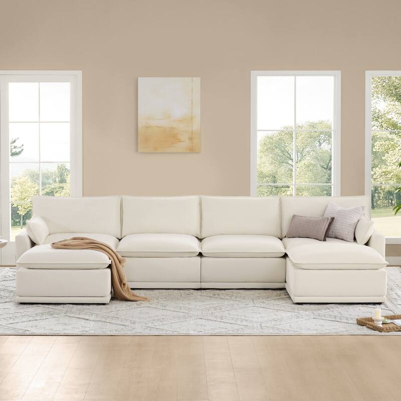 Spruce & Spring Modular Couch Oversized Sectional Sofa for Living Room