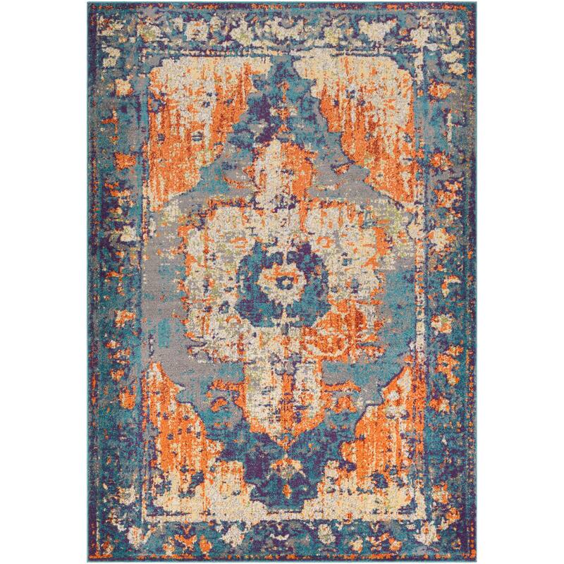 Livabliss Amalia Distressed Medallion Area Rug