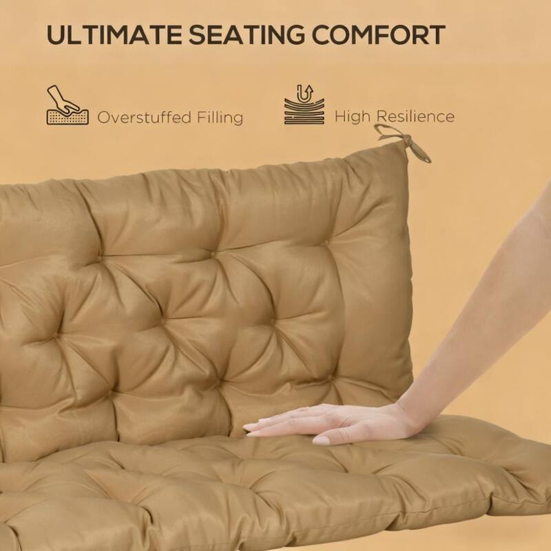 GDFStudio - 3-Seater Tufted Outdoor Cushion for Swing, Bench, Patio Sofa