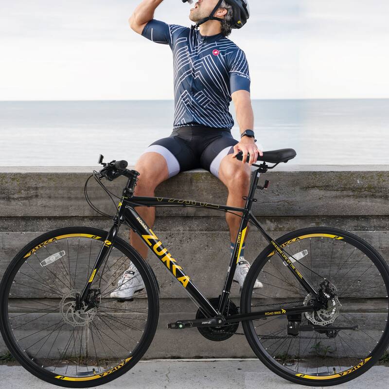 24-Speed Hybrid Road Bike with Disc Brakes, 700C Aluminum Alloy Frame, Shimano Gears, Lightweight City Bicycle