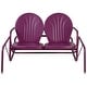 preview thumbnail 1 of 3, 2-Person Outdoor Retro Metal Tulip Double Glider Patio Chair, Purple
