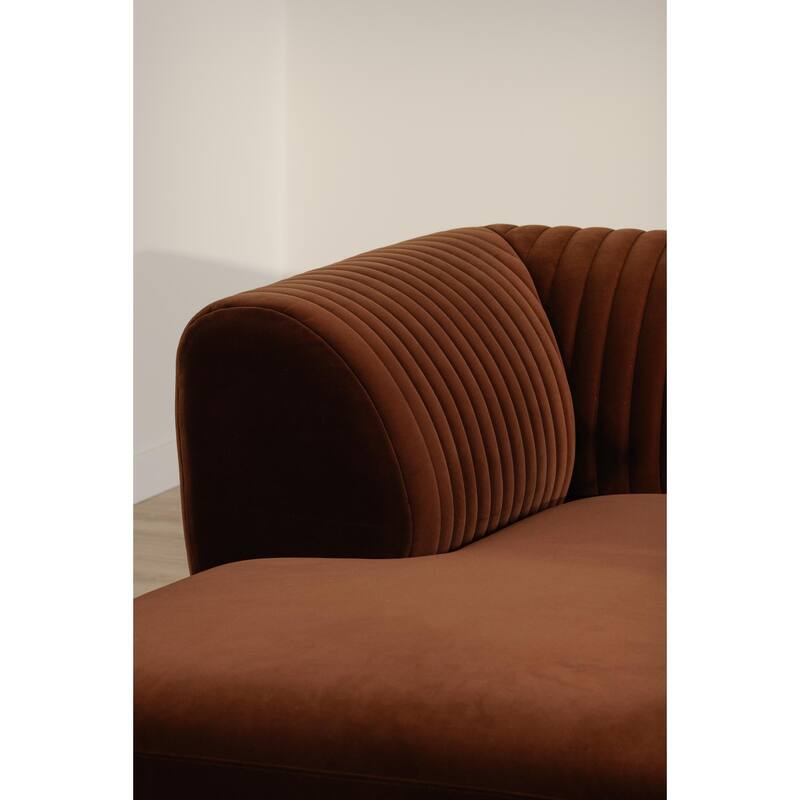 NADAAL STUDIOS Iona, Left Hand Facing Upholstered Sectional, Brown - 116.75 X 71 X 27.5