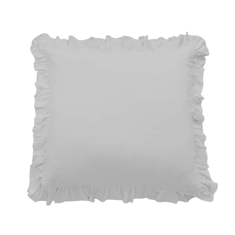 HiEnd Accents Lily Washed Linen Ruffled Euro Sham, 27"x27"