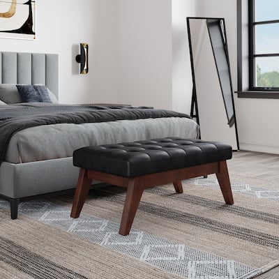 WYNDENHALL Tierney 40 inch Wide Mid Century Modern Rectangle Ottoman Bench