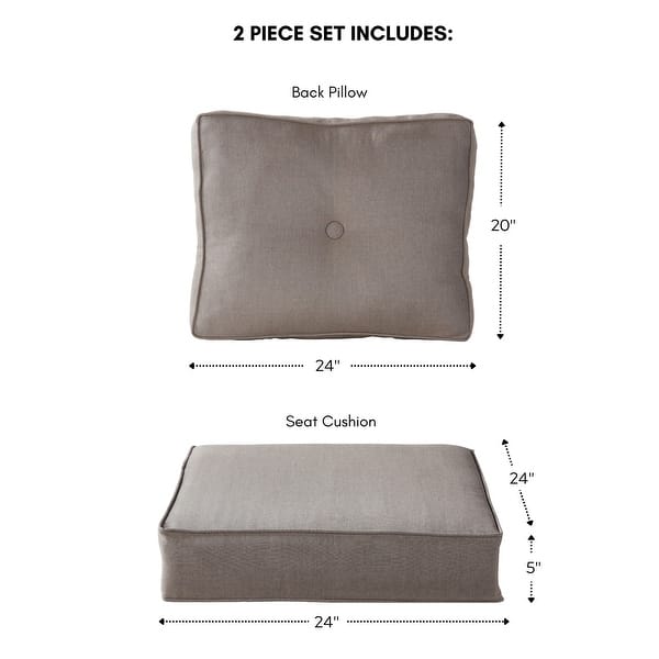 dimension image slide 5 of 12, Sunbrella 2-Piece Premium Deep Seat Outdoor Cushion Set