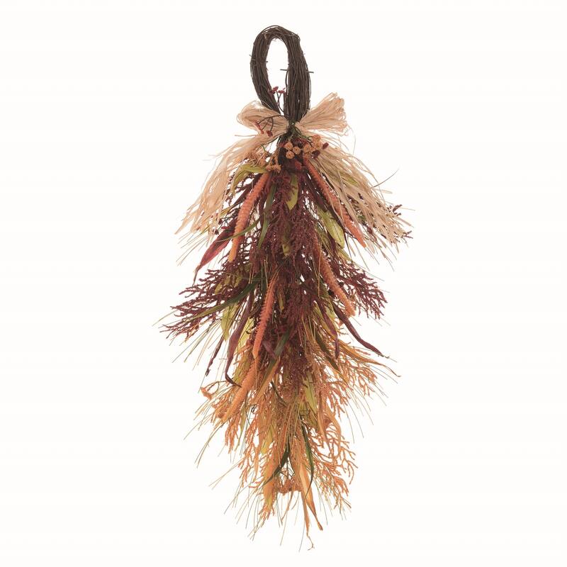 Transpac Natural Fiber 32 in. Multicolor Autumn Deep Colorful Drop
