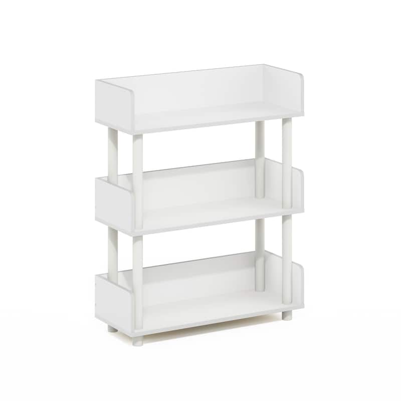 3 Tiers Wood Household Shelving Unit in White (23.62 in. W x 29.61 in. H x 9.21 in. D) - 23.62
