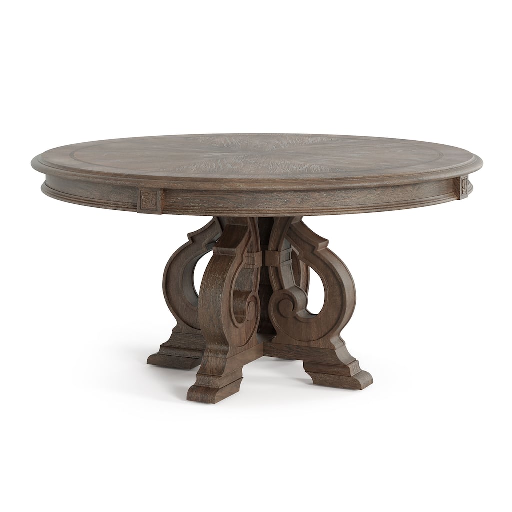 The Gray Barn Cornerways Rustic Brown 60-inch Wood Round Dining Table