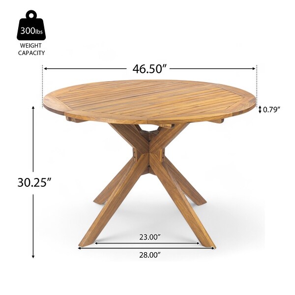 Stamford Outdoor Round Acacia Dining Table by Christopher Stamford Outdoor Round Acacia Dining Table by Christopher