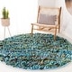 preview thumbnail 126 of 175, SAFAVIEH Handmade Rio Shag Chihoko 3.5-inch Extra Thick Decorative Rug 6' Round - Blue/Multi - Round