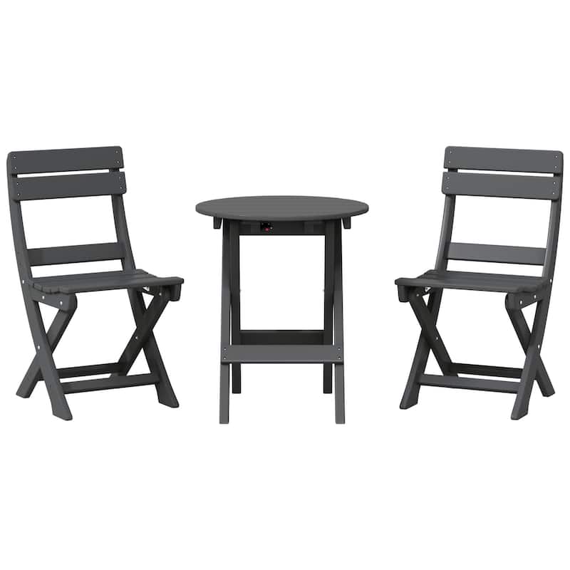 Laguna 3-Piece Folding Dining Set - Gray