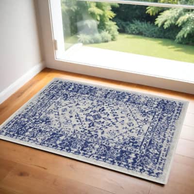 Power Loomed Distressed Geometric Modern Stain Resistant Area Rug - 36' X '24' X '0.39