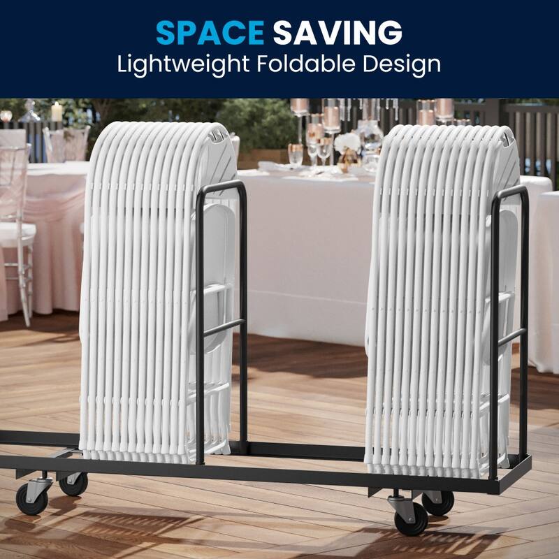 8 Pack 650 lb. Capacity Plastic Fan Back Folding Chair