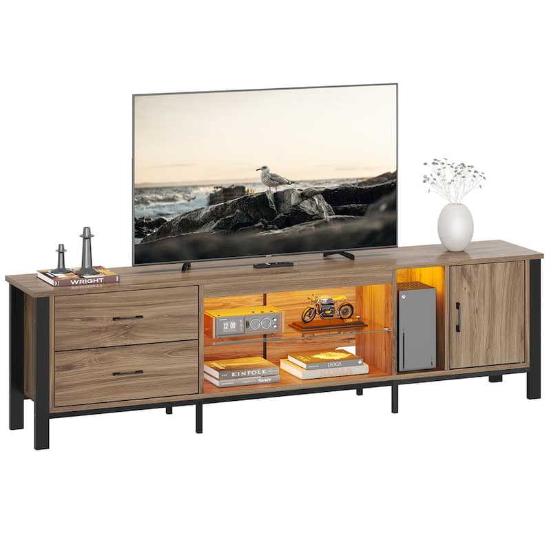 Modern TV Stands for 75/ 80/ 85 inch TV with 2 Drawers - 80 inches