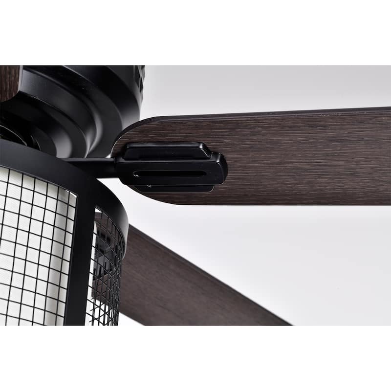 Kantaa 52 Inch Matte Black Industrial Ceiling Fan with Remote - N/A