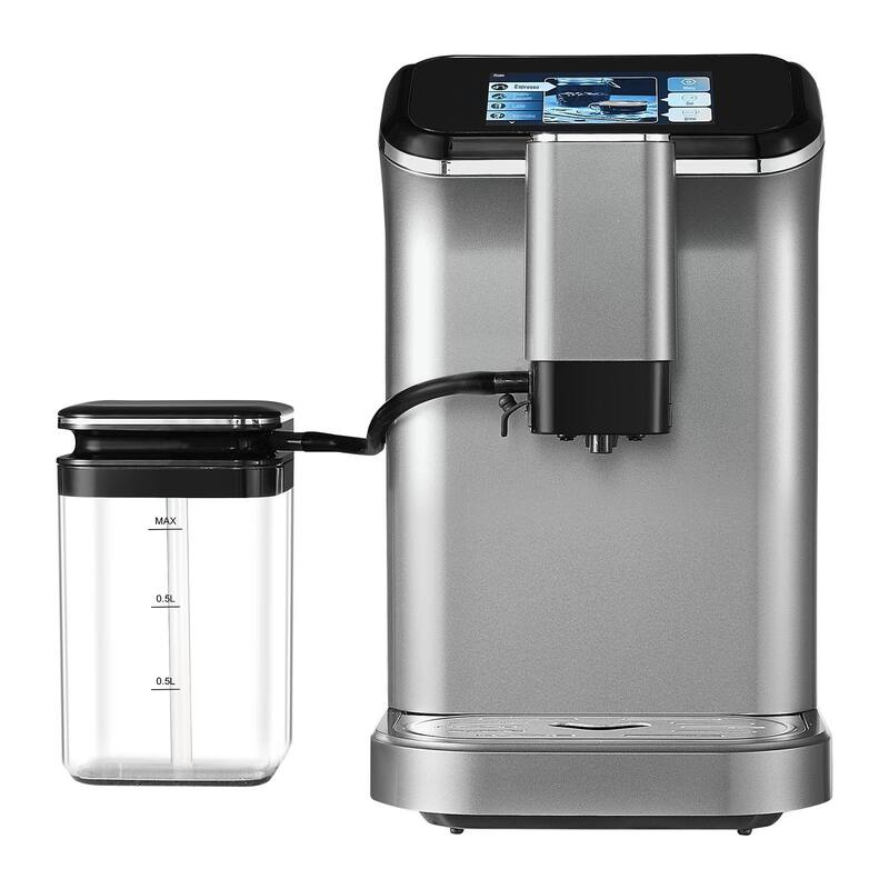 20 Bar Automatic Espresso Coffee Machine with Milk Frother and Grinder - 17.3” x 7.4” x 12.5”