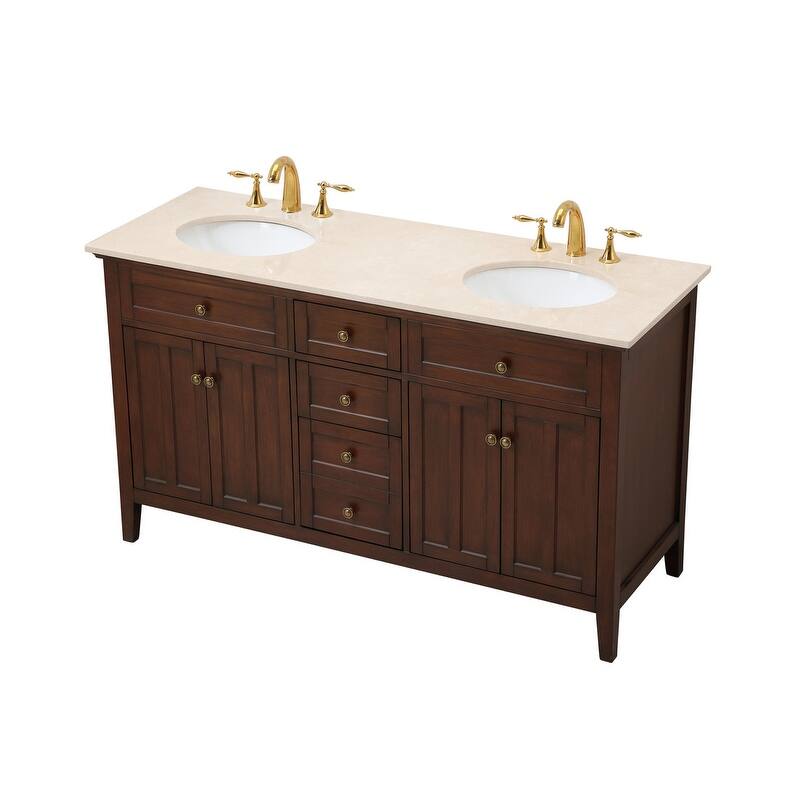 Modern 60" Double Bathroom Vanity Set
