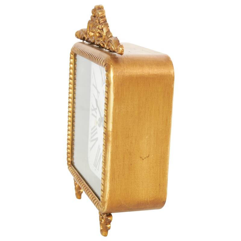 Gold Metal Antique Style Scroll Decorative Clock