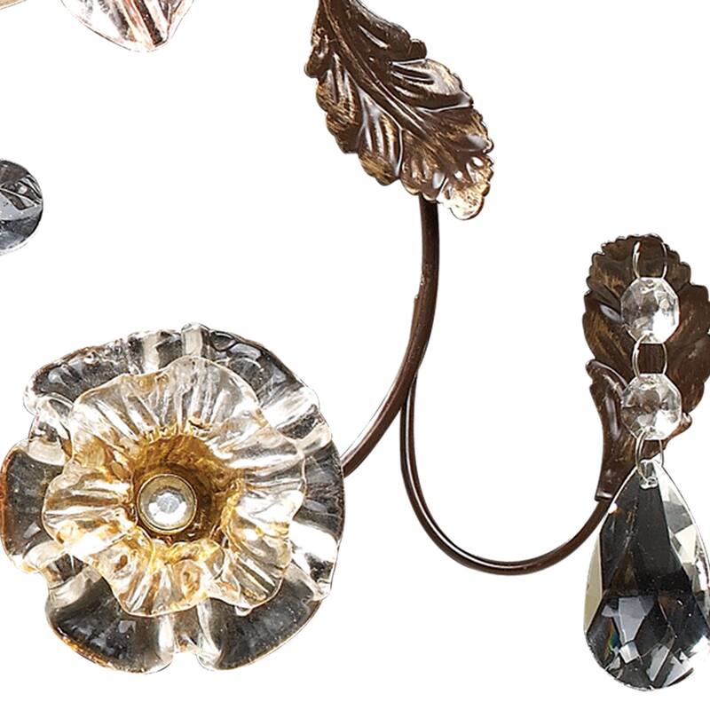 Elk Home Cristallo Fiore Deep Rust Crystal 3 Light Vanity Light - Clear and Amber Florets