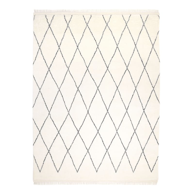Overton Handmade Shaggy Boho Moroccan Area Rug