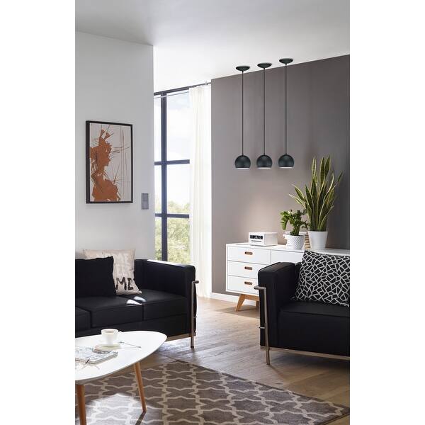 slide 2 of 8, Eglo Petto 1-light Black Pendant