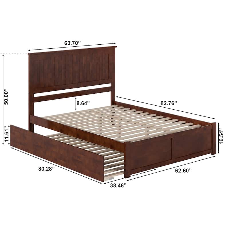 Nantucket Bed with Footboard and Twin Extra Long Trundle