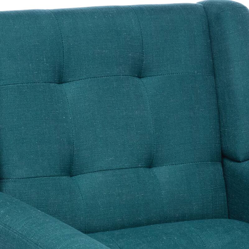 Tufted Wingback Accent Chairs Linen/Faux Leather/Velvet Armchairs Set of 2