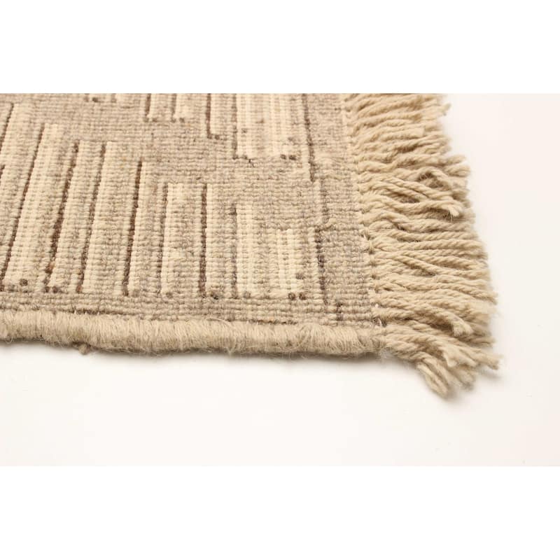 ECARPETGALLERY Flat-Weave Ankara FW Light Khaki Wool Tapestry Kilim - 6'9 x 9'5