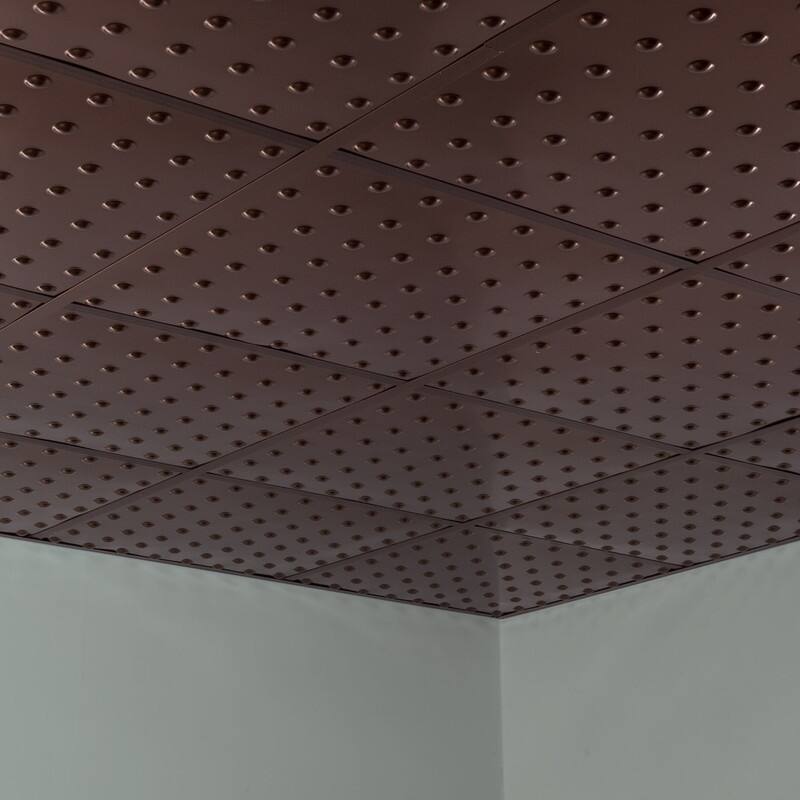 FASÄDE Dome Decorative Vinyl 2ft x 2ft Lay in Ceiling Panel in Oil Rubbed Bronze (5 Pack)