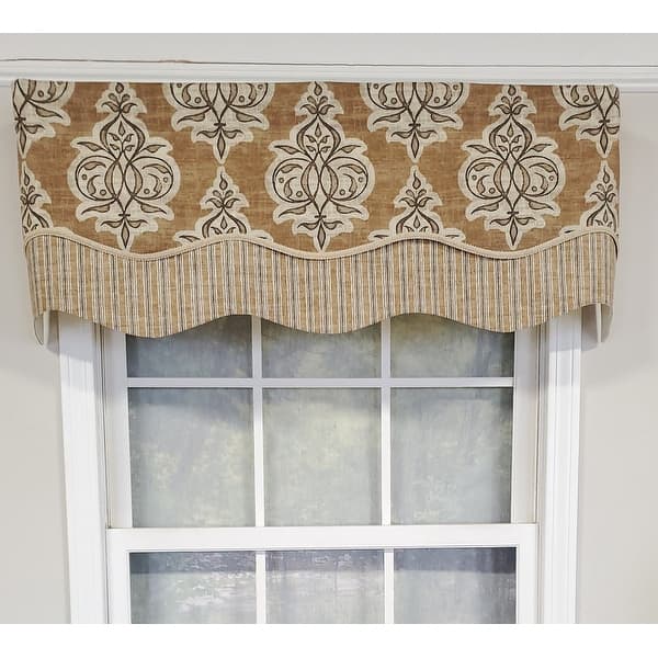 slide 2 of 2, RLF Home Design Jenna Glory Window Valance Brown