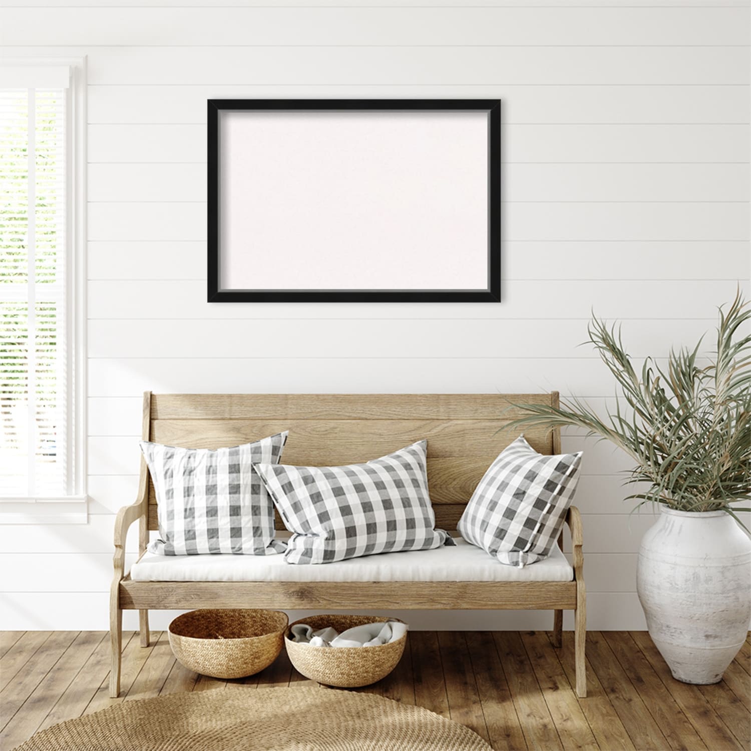 Eva Narrow Framed White Corkboard Bulletin Board