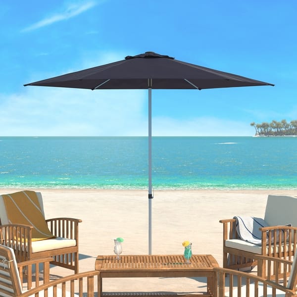 9 aluminum market tilt patio umbrella turquoise sunnydaze decor 9FT with Auto With a standard 1.5 opening base 15 ft Patio Double-sided Solar